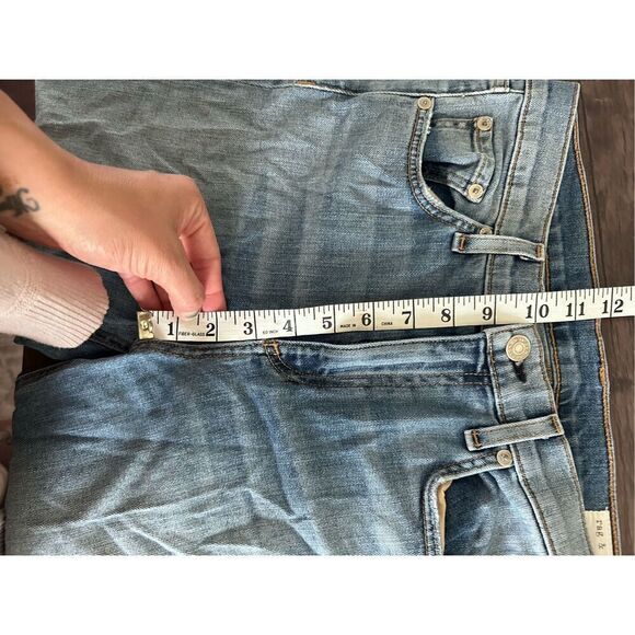 Rag & Bone Distressed High Waist Ankle Slim Fit Denim Boyfriend Jeans Blue Sz 29 - Picture 12 of 13